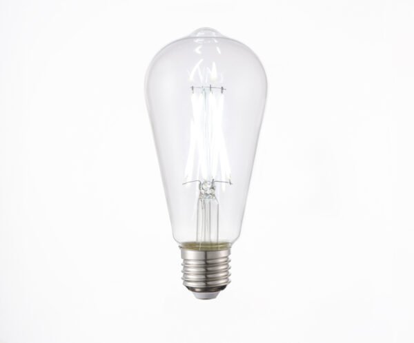 ST64 LED Edison Bulb – Clear Glass, 6W–8W, 6500K