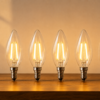 C35 Clear E14 2W LED Filament Candle Bulbs Warm White Warm White C35 E14 LED Filament Candle Bulbs Illuminated