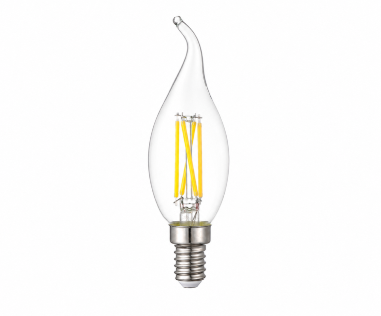 Flame Tip LED Filament Candle Bulb 4W E14 Clear Glass