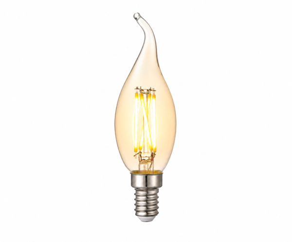 Flame Tip LED Filament Candle Bulb 4W Flame Tip LED Filament Candle Bulb 4W E14 Clear Glass