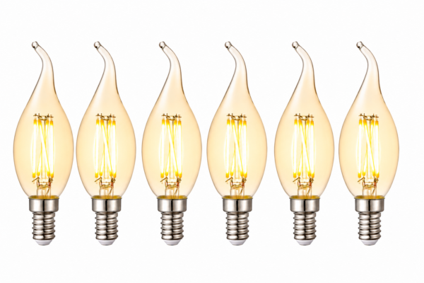 Flame Tip LED Filament Candle Bulb 4W Flame Tip LED Filament Candle Bulb 4W E14 Clear Glass