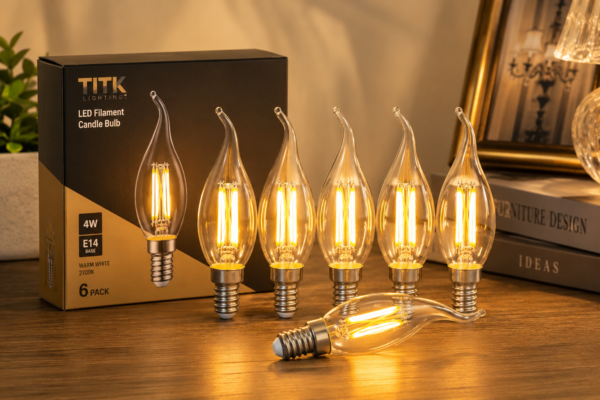 Flame Tip LED Filament Candle Bulb 4W Flame Tip LED Filament Candle Bulb 4W E14 Clear Glass