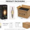 Flame Tip LED Filament Candle Bulb 4W Flame Tip LED Filament Candle Bulb 4W E14 Clear Glass