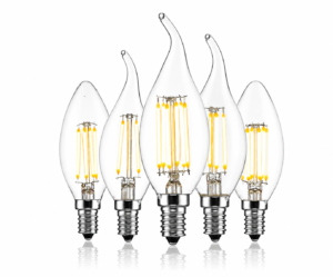 Flame Tip LED Filament Candle Bulb Series Clear Glass Decorative Lighting