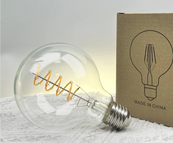G95 Flexible LED Filament Bulb - E27 Clear Retro Globe