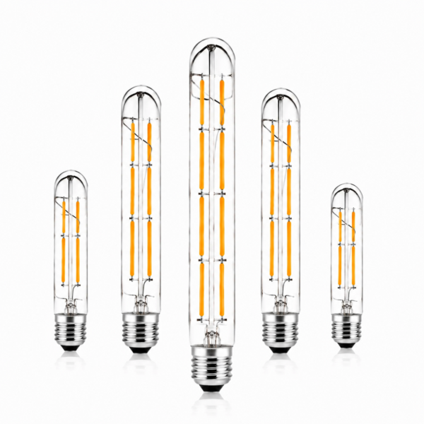 E27 LED filament bulbs white background 5 colors display vintage clear amber smoked frosted white
