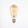 ST64 LED Edison Bulb – Amber Glass, 12W–16W, 2200K–2700K