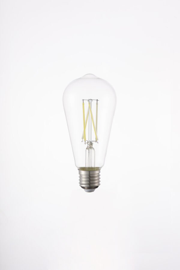 ST64 LED Edison Bulb – Clear Glass, 6W–8W, 6500K