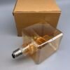 Square G95 LED Filament Bulb – Amber Glass, 4W, 2200K–2700K