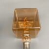 Square G95 LED Filament Bulb – Amber Glass, 4W, 2200K–2700K
