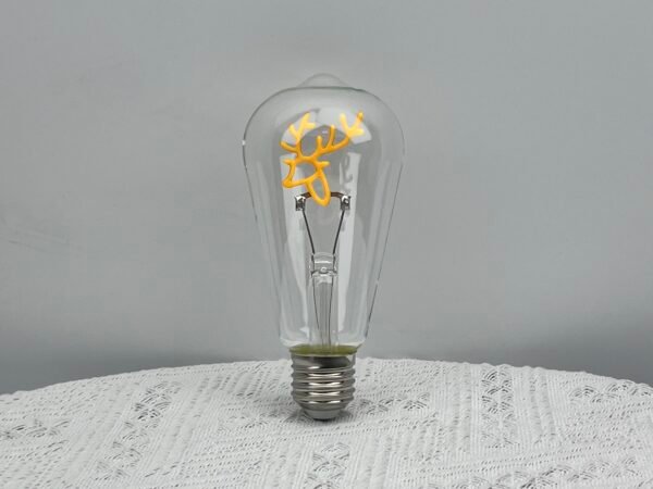 LED Letter Filament ST64 Bulb — Vintage Amber Decorative Lighting (2200K–2700K)