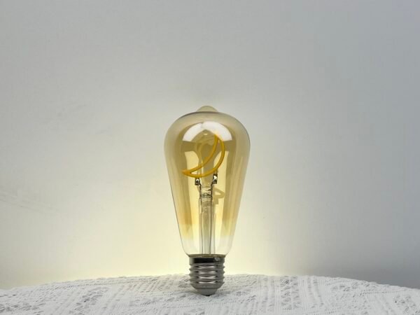 LED Letter Filament ST64 Bulb — Vintage Amber Decorative Lighting (2200K–2700K)