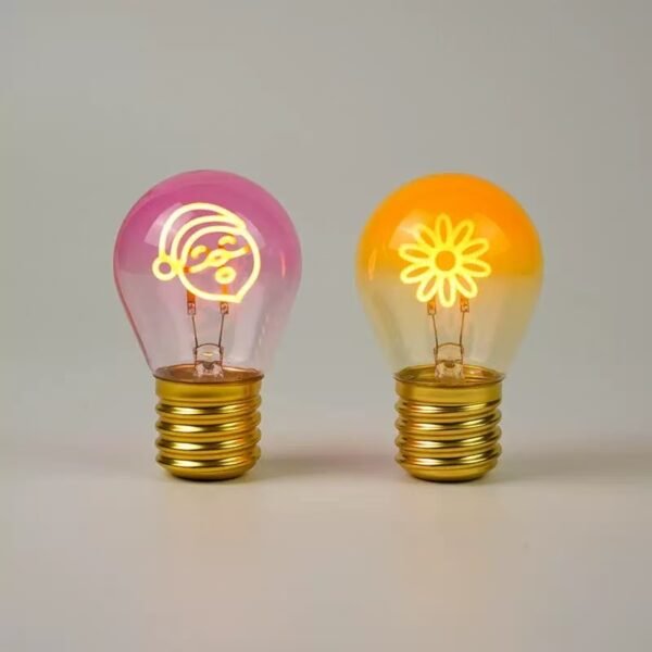 Retro-Style Creative LED Bulb — Home Decor USB-Rechargeable Night Light featuring a Santa Claus Cartoon Filament Design