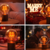 G95 Amber Edison Retro LED Filament Bulb, Romantic Double Happiness LED Decorative Light