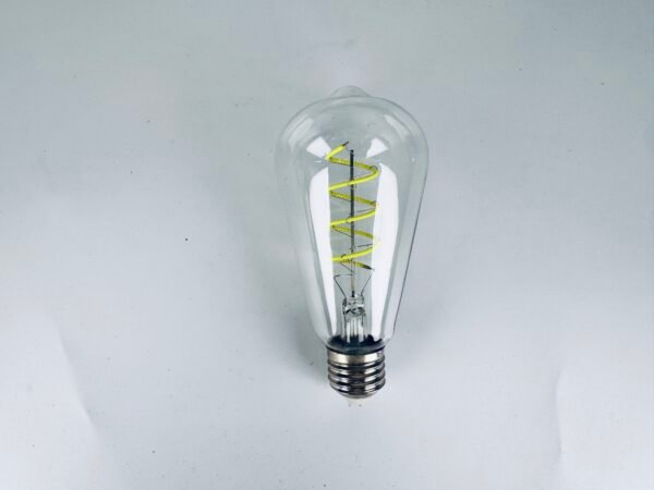 The ST64 Retro LED Bulb features colored lights, including a filament and Edison's creative red, yellow, blue, green, and pink colors.