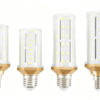 Fully Enclosed Transparent Cover LED Corn Bulb — High-Power, High-Brightness, Energy-Saving Light with Gold-Rimmed Heat Sink — E14/E27 Universal Screw Base — Suitable for Home, Commercial, and Industrial Lighting