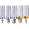 Fully Enclosed Transparent Cover LED Corn Bulb — High-Power, High-Brightness, Energy-Saving Light with Gold-Rimmed Heat Sink — E14/E27 Universal Screw Base — Suitable for Home, Commercial, and Industrial Lighting