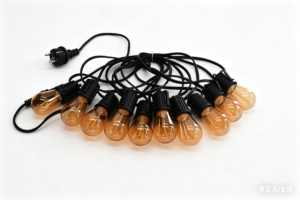 Edison-Style Vintage LED String Lights — S14/ST45 Warm White Bulbs + Black Waterproof Cord — Ideal for Outdoor Decoration & Commercial Projects — Outdoor Decorative Filament Bulb String Lights