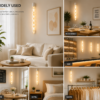 LED wall light warm ambient lighting lifestyle collage hotel restaurant bedroom living room interior decorative lighting application scenes