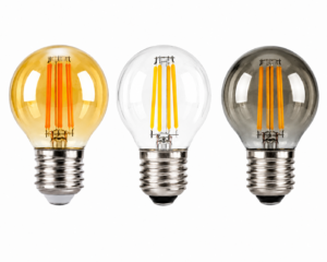 G45 LED Filament Bulb Amber Clear Smoke Grey Glass E27 Decorative Globe Lamp