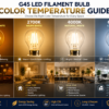 G45 LED Filament Bulb Color Temperature Guide 2200K 2700K 4000K 6500K