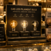 G45 LED Filament Bulb Luxury Retail Display Decorative Lighting