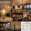 G80 LED bulb warm white decorative lighting in modern living room hotel restaurant and café interior lighting application scenes