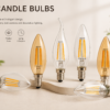 LED Candle Bulbs Collection Vintage Filament Bulbs for Chandeliers and Decorative Lighting