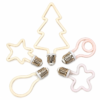 E27 LED filament bulb Christmas decorative shapes product display on white background