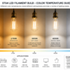 ST64 LED Filament Bulb Color Temperature Guide 2200K 2700K 3000K 4000K 6500K