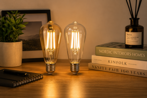 ST64 LED Filament Bulb Lighting Effect Amber Glass and Clear Glass Edison Lamp