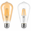 ST64 LED Filament Bulb Amber Glass and Clear Glass E27 Decorative Edison Lamp