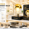 G80 Gold Mirror LED Bulb Luxury Retail Display G80 Gold Mirror LED Filament Bulb Luxury Retail Display Showcase