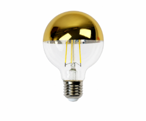 G80 Gold Mirror LED Filament Bulb G80 Gold Mirror LED Filament Bulb E27 Half Chrome Decorative Globe Lamp