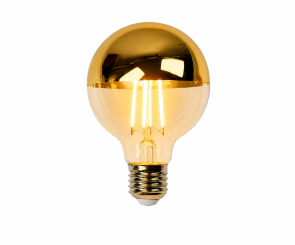 G80 Gold Mirror LED Filament Bulb Lighting Effect G80 Gold Mirror LED Filament Bulb E27 Lighting Effect Half Chrome Decorative Globe Lamp