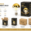 G80 Gold Mirror LED Filament Bulb Packaging G80 Gold Mirror LED Filament Bulb E27 Packaging and OEM Custom Box Display