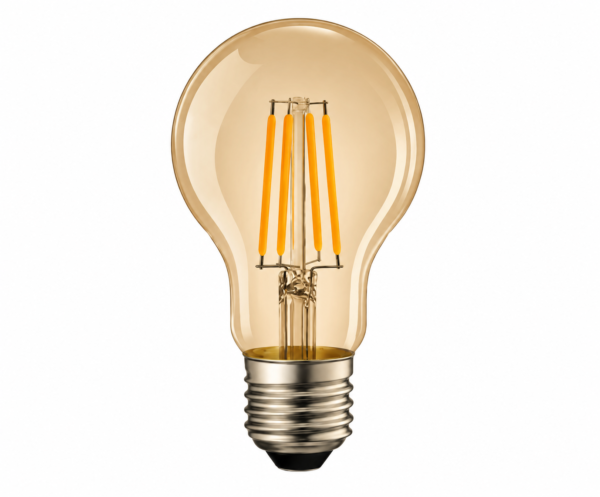 A60 LED filament bulb E27 amber glass warm white 2700K decorative lighting studio product image