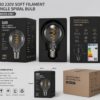 LED filament bulb packaging box OEM display retail box export carton product packaging for wholesale supply