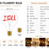 LED Filament Bulb Technical Specification – E26 E27 Wattage Voltage Dimmable Data Sheet LED filament bulb technical specification E26 E27 data sheet wattage voltage dimmable parameters decorative lighting OEM
