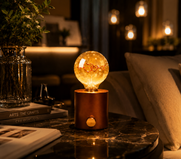 LED Table Lamp Base Amber Glass Bulb Warm Light Scene LED table lamp base amber glass bulb warm light table scene decorative lighting