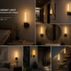 LED wall light interior luxury hotel restaurant warm ambient lighting modern wall sconce bedroom hallway bathroom decorative lighting collage