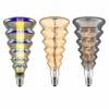 Spiral LED filament bulb in amber, smoke grey and clear glass finishes for decorative lighting and OEM wholesale supply