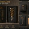 Spiral LED filament bulb premium packaging display with retail box, OEM branding and export carton for wholesale lighting