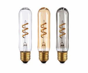 T30 LED filament bulb E27 white tea smoke glass 2W 4W tubular decorative light bulbs white background main product image
