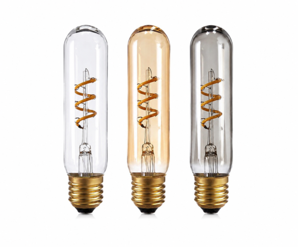 T30 LED filament bulb E27 white tea smoke glass 2W 4W tubular decorative light bulbs white background main product image