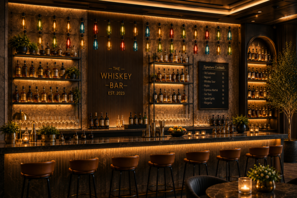 Wine Bottle LED Filament Lights Used in Restaurant and Bar Decoration
