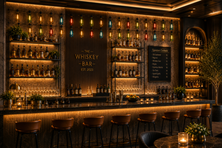 Wine Bottle LED Filament Lights Used in Restaurant and Bar Decoration