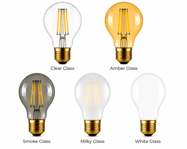 A60 LED Filament Light Bulb – Milky Glass, Screw Base - Main Product Image A60 Milky Glass LED filament light bulb Screw base - main product image