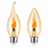 C35 Flame-Effect Decorative Light Bulb - Product Detail Image 2 C35 Clear and amber-tinted glass Flame-effect decorative light bulb Screw base - product detail image 2