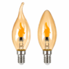C35 Flame-Effect Decorative Light Bulb - Product Detail Image 3 C35 Clear and amber-tinted glass Flame-effect decorative light bulb Screw base - product detail image 3